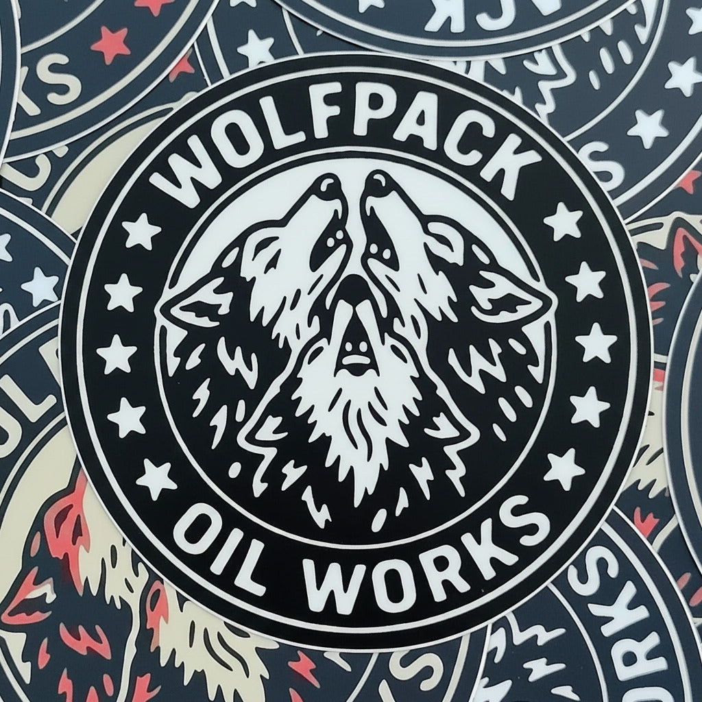 Wolfpack B&W logo sticker